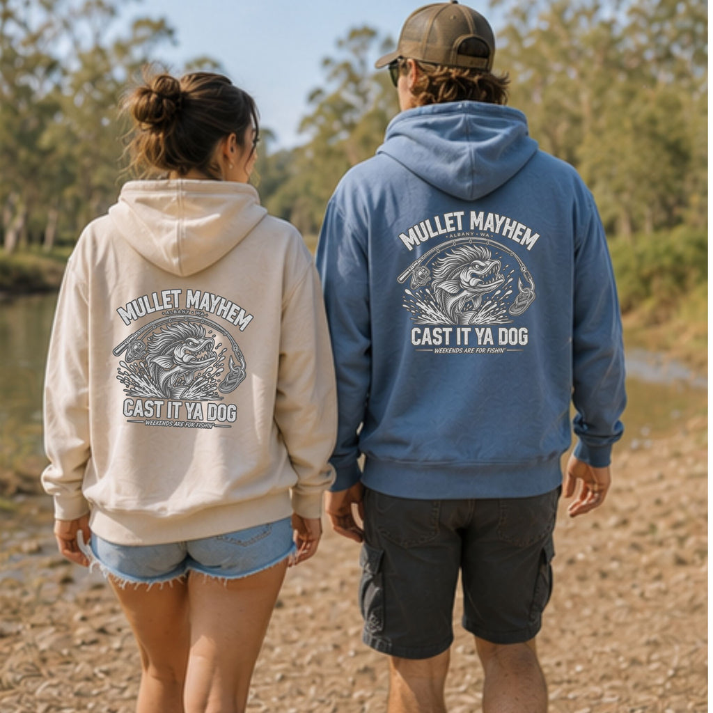 Cast It Ya Dog Premium Fishing Hoodie