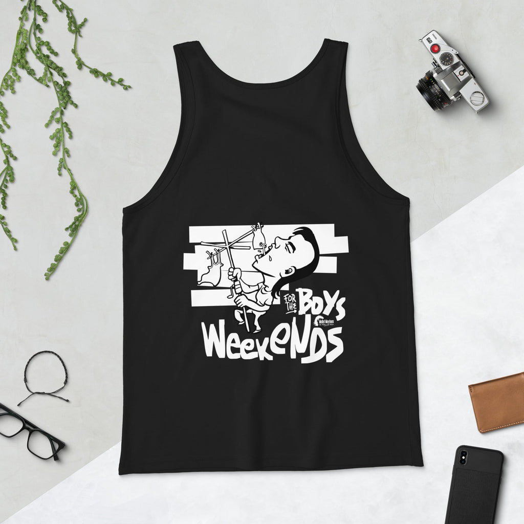 Mullet Mayhem Weekends For The Boys Goon Range - Adult Singlet